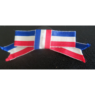 Boutonnière noeud avec rubans bleu blanc et rouge