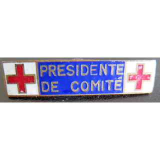 barrette émaillée de Présidente de comité de la croix rouge française