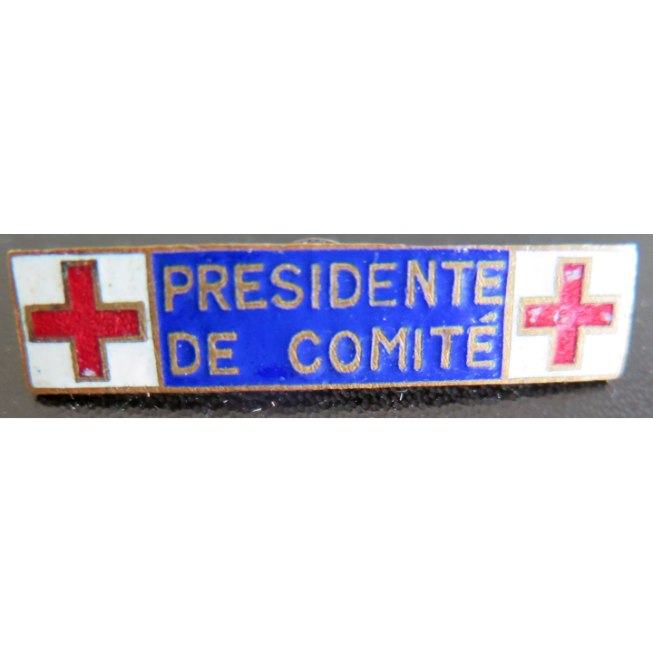 barrette émaillée de Présidente de comité de la croix rouge française