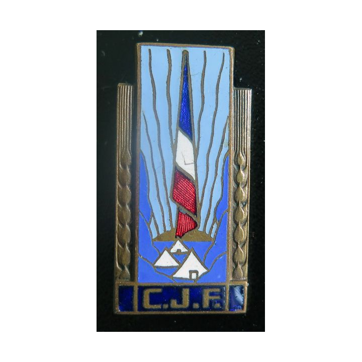 CJF : insigne général des chantiers de jeunesse émail Drago Béranger