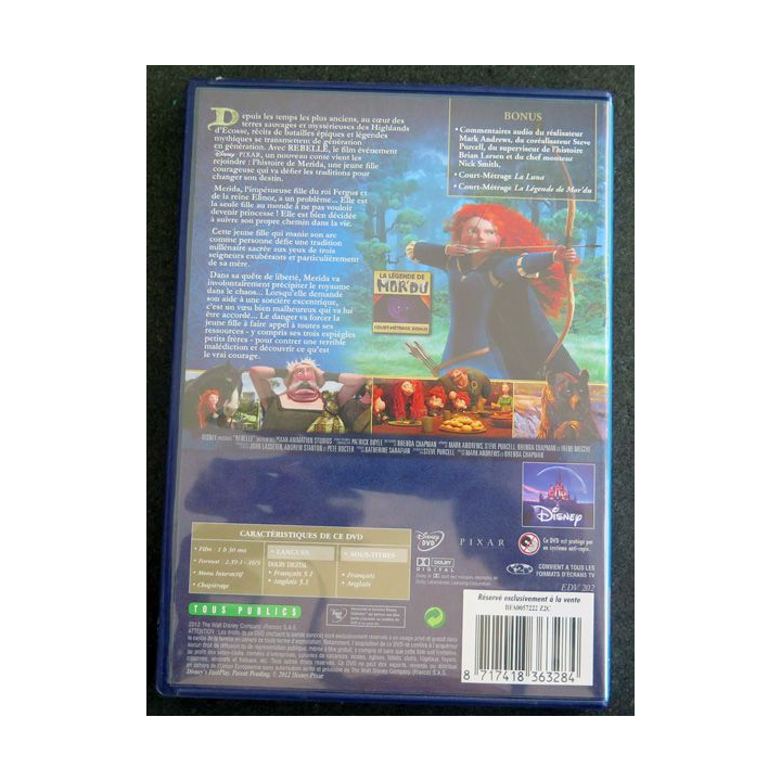 DVD : Rebelle de Disney Pixar