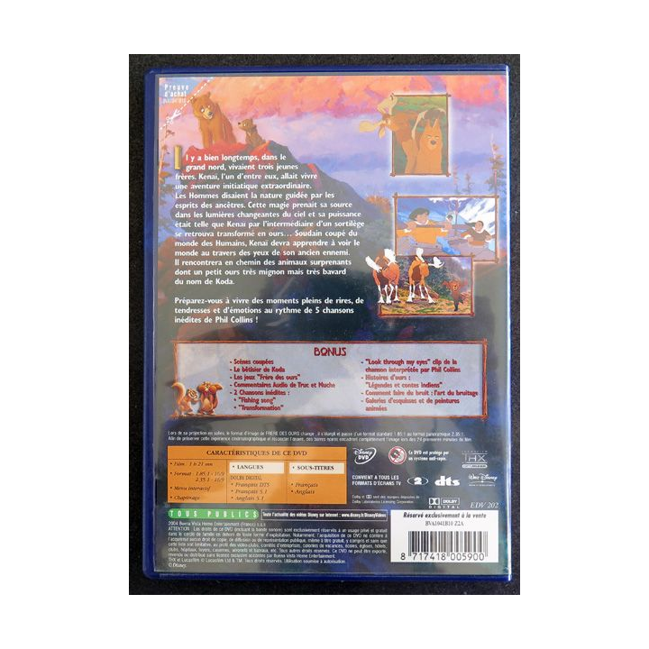 DVD : Frère des Ours de Walt Disney