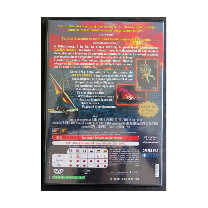 DVD :  Film Voyage au centre de la terre d'après l'oeuvre de Jules Verne