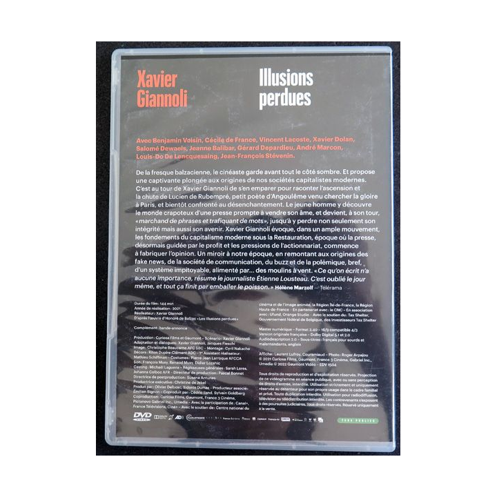 DVD :  Film Illusions perdues de Xavier Giannoli