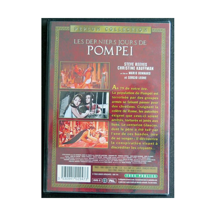 DVD :  Film Les derniers jours de Pompéï de Mario Bonnard et Sergio Leone