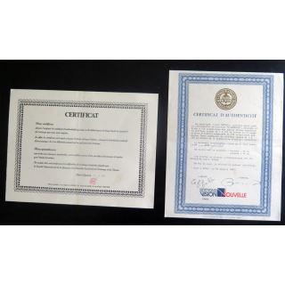 Certificat d'authenticité de la Lithographie de Toffoli L'Hommage 1983