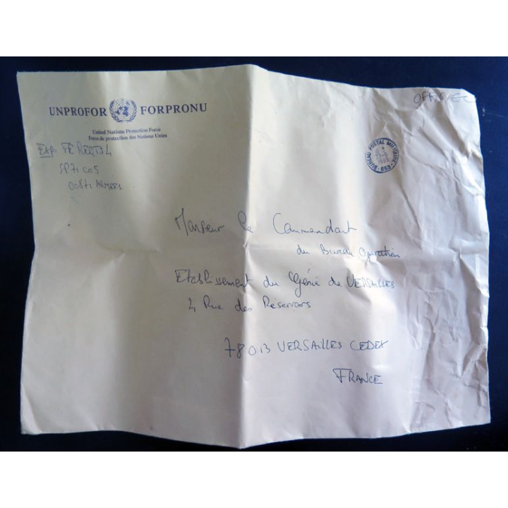 Enveloppe Unprofor - Forpronu avec tampon du bureau postal militaire 653