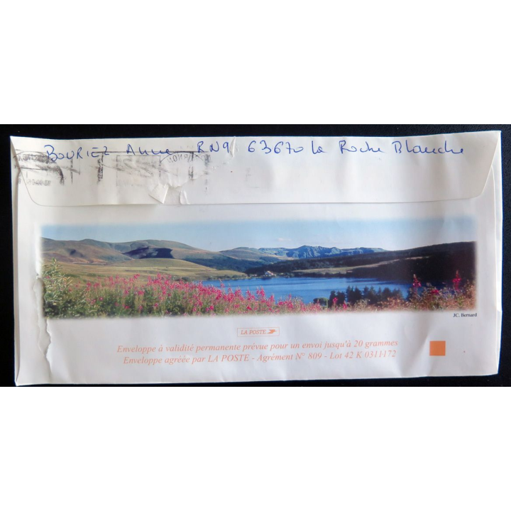 Enveloppe L'eau richesse de l'Auvergne avec Flamme de Cournon