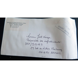 Enveloppe igesa avec tampon de Brest Naval