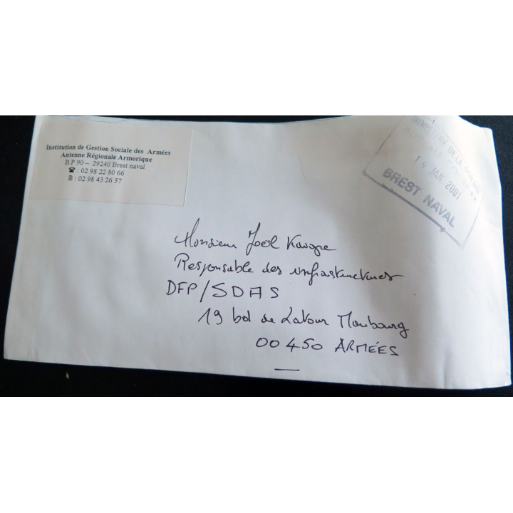 Enveloppe igesa avec tampon de Brest Naval