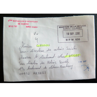 Enveloppe du 6° BIMA avec tampon du BPM 635