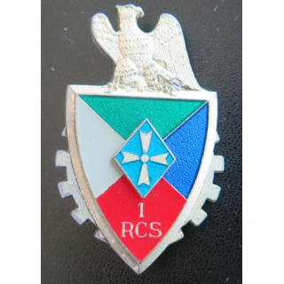 1° RCS : 1° Régiment de Commandement et de Soutien DELSART G. 2606, translucide et argenté.