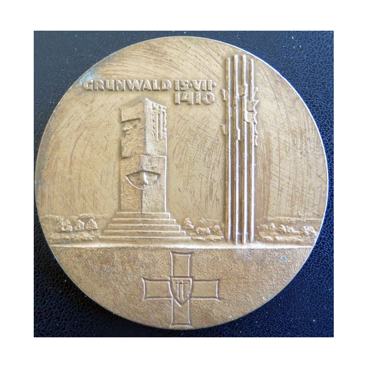 Médaille de la Police polonaise Grunwald 15 VII 1410 en bronze diamètre 7 cm 