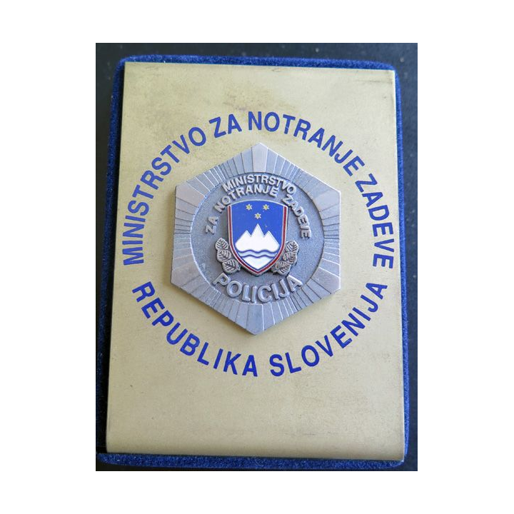 Médaille Plaque de la Police slovène Ministrstvo za notranje zadeve