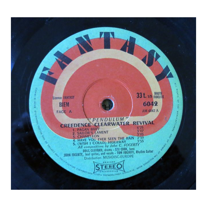 Disque vinyl 33 t  Creedence Clearwater Revival "Pendulum" Editions Fantasy