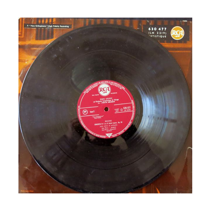 Disque vinyl 33 t  Gilels Reiner & Chicago Symphony - Brahms Concerto N° 2 Emil Gilels RCA