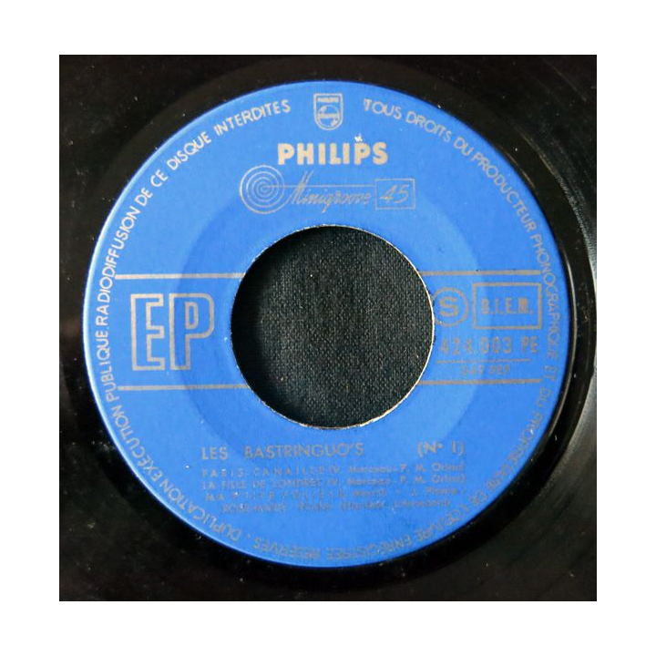 Disque 45 t - Les Bastringu'os - Paris canaille aux Editions Philips Microsillon