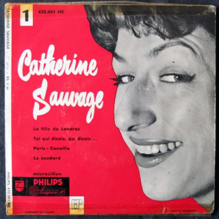 Disque 45 t Catherine Sauvage - La fille de Londres aux Editions Philips Microsillon