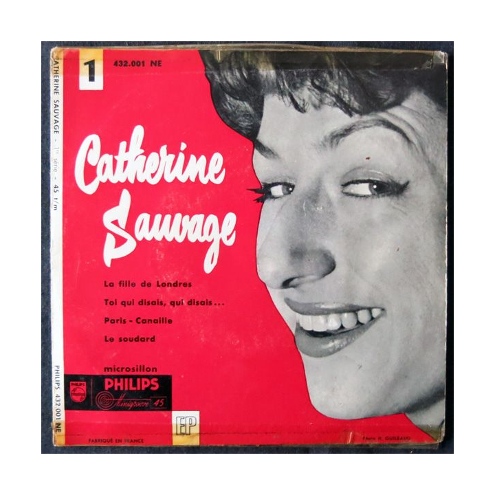 Disque 45 t Catherine Sauvage - La fille de Londres aux Editions Philips Microsillon