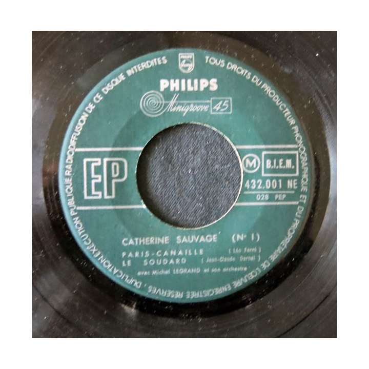 Disque 45 t Catherine Sauvage - La fille de Londres aux Editions Philips Microsillon