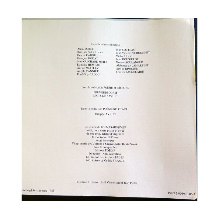 Poèmes - missives de Charles Baudelaire