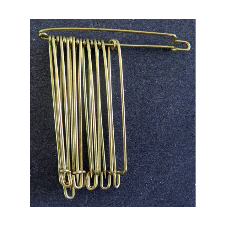 MILITARIA : lot de 10 épingles en laiton de dimension intérieure 4 cm et extérieure 5 cm