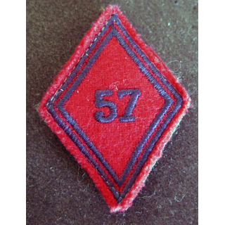 LOSANGE DE BRAS MODÈLE 45 : troupe du 57° régiment d'artillerie
