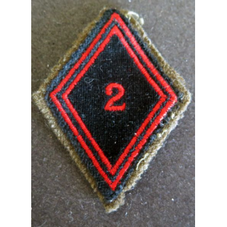 LOSANGE DE BRAS MODÈLE 45 : troupe du 2° Régiment du génie sur tissu vert armé