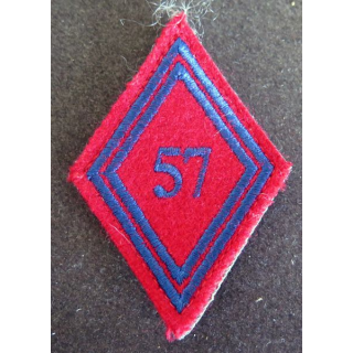 LOSANGE DE BRAS MODÈLE 45 : troupe du 57° régiment d'artillerie sur scratch