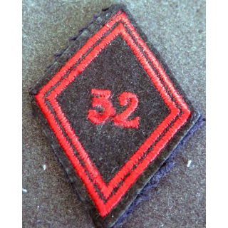 LOSANGE DE BRAS MODÈLE 45 : troupe du 32° Régiment du génie doublé