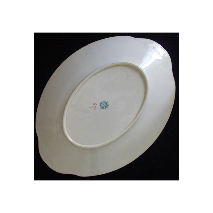 PLAT EN CÉRAMIQUE DE LORRAINE SÉRIE 635 BLEU TURQUOISE