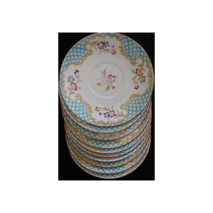 LOT DE 9 COUPELLES EN CÉRAMIQUE DE LORRAINE BLEU TURQUOISE