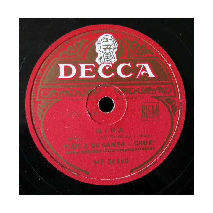 Disque de Los 3 de Santa Cruz - Nina et Malguena aux Editions DECCA