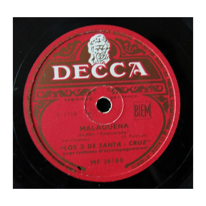 Disque de Los 3 de Santa Cruz - Nina et Malguena aux Editions DECCA