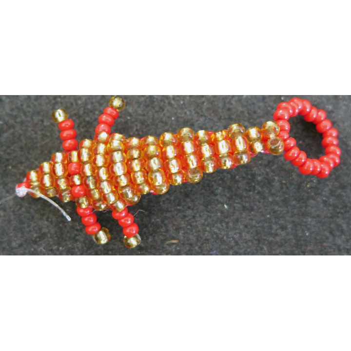 Crocodile en scoubidou porte clef longueur 5,5 cm