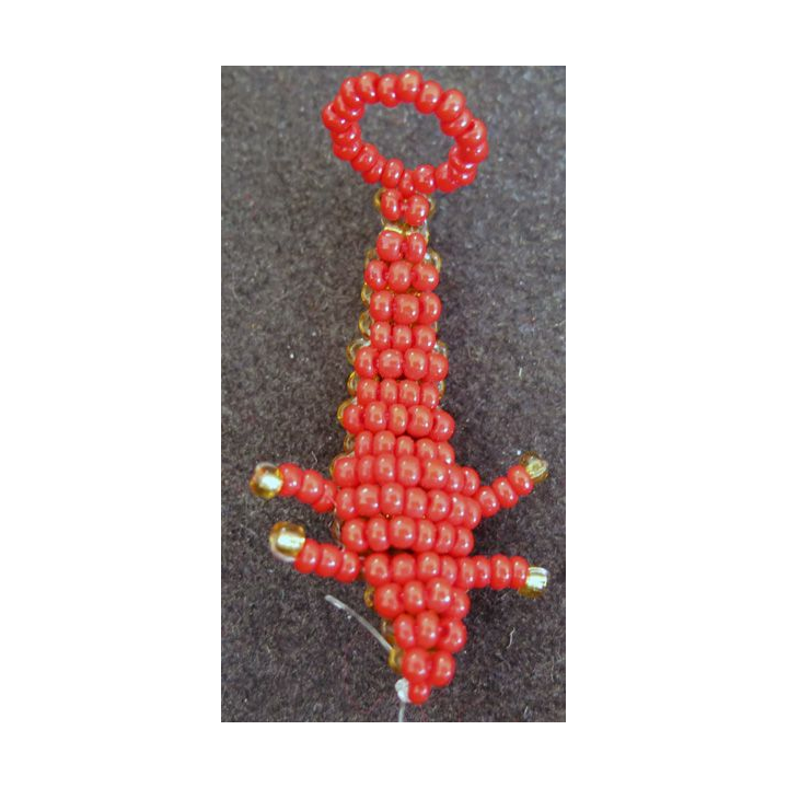 Crocodile en scoubidou porte clef longueur 5,5 cm