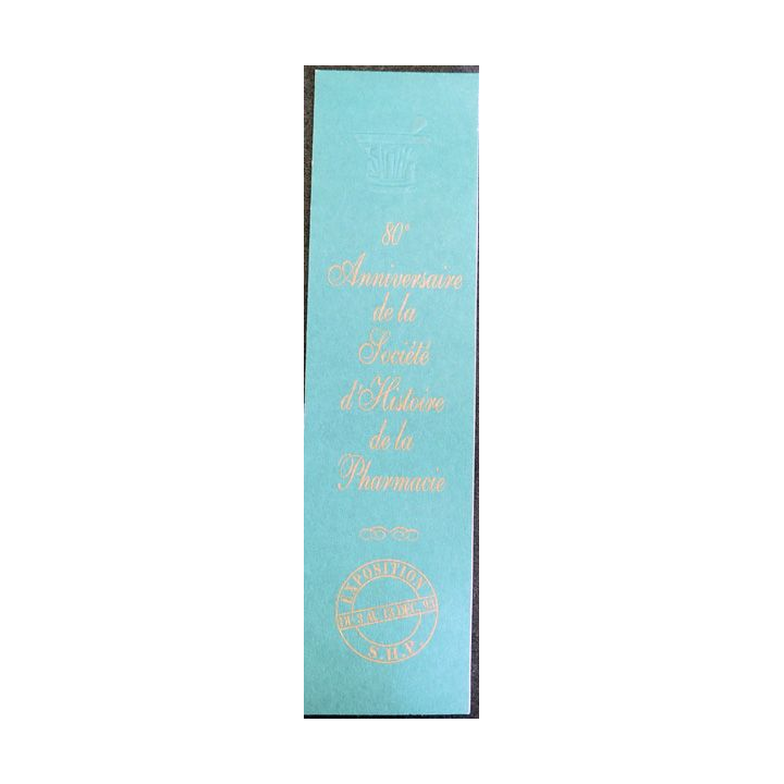 Marque page du 80° Anniversaire de la société d'Histoire de la Pharmacie