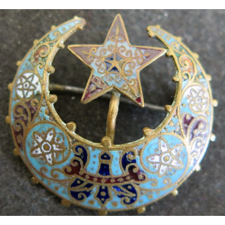 Jolie Broche émaillée algérienne ancienne 3 cm de diamètre
