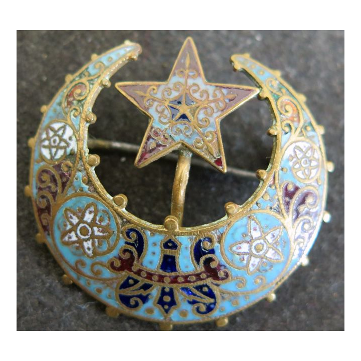 Jolie Broche émaillée algérienne ancienne 3 cm de diamètre