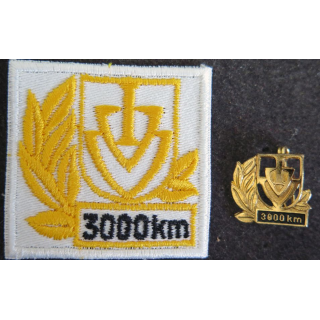 ALLEMAGNE : Insigne de boutonnière et tissu de IVV International Volkssportverband 3000 Km