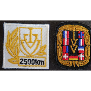 ALLEMAGNE : 2 Insigne tissus de IVV International Volkssportverband 2500 Km