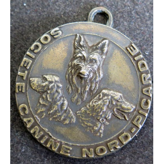 FRANCE : médaille de la société canine Nord Picardie 4 cm de diamètre fabrication Duret