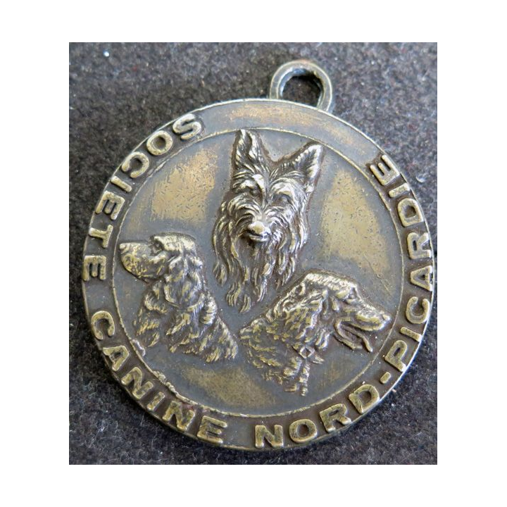 FRANCE : médaille de la société canine Nord Picardie 4 cm de diamètre fabrication Duret