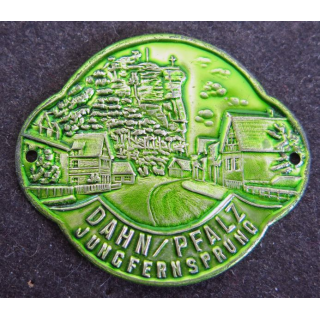ALLEMAGNE : plaque métallique de Dahn Pfalz Jungfernsprung