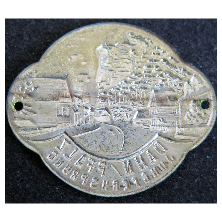 ALLEMAGNE : plaque métallique de Dahn Pfalz Jungfernsprung