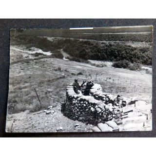 Photo argentique 12 x 9 cm sur la guerre Algérie Maroc : Un poste avancé aux environs de Zenata