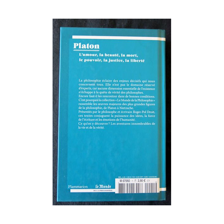 Platon Le banquet,Phèdre, Apologie de Socrate de  Luc Brisson aux Editions Flammarion