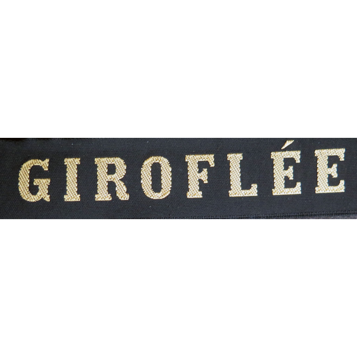 MARINE : bande de bachi de marin " GIROFLÉE" longueur 65 cm fils dorés