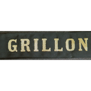 MARINE : bande de bachi de marin "GRILLON" longueur 65 cm fils dorés
