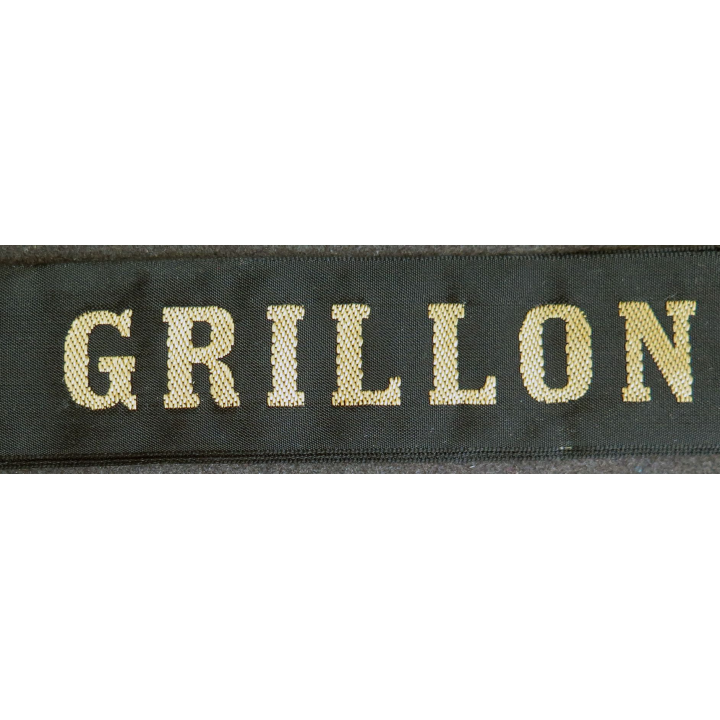 MARINE : bande de bachi de marin "GRILLON" longueur 65 cm fils dorés